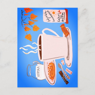 Gezellige Finse Noordse koffiemorgen Briefkaart