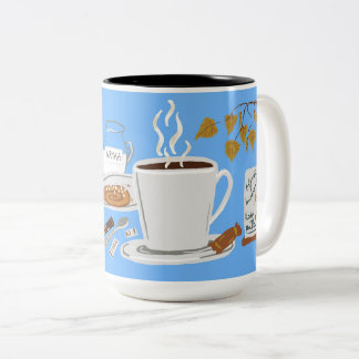 Gezellige Finse Noordse koffiemorgen Tweekleurige Koffiemok