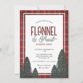 Gezellige flanel en vorst kerstvakantie feest kaart (Voorkant)
