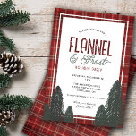 Gezellige flanel en vorst kerstvakantie feest kaart<br><div class="desc">Deze gezellige Flannel en Frost feestelijke uitnodiging heeft een warme rode flanel patroon rand. Dit uitnodigingsontwerp kan worden gebruikt voor een vakantiebijeenkomst voor familie en vrienden of kantoor kerstfeest.</div>