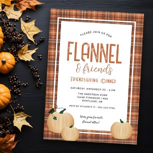 Gezellige Flanel en Vrienden Friendsgiving-diner Kaart