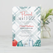 Gezellige Flannel & Fizz Vrijgezellenfeest Kaart (Staand voorkant)