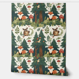 Gezellige Forest Mushroom en Wildlife Peel and Sti Behang