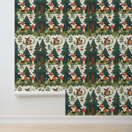 Gezellige Forest Mushroom en Wildlife Peel and Sti Behang
