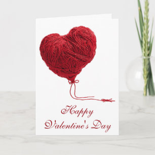 Gezellige garen hart voor Valentijnsdag Kaart