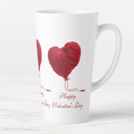 Gezellige garen hart voor Valentijnsdag Latte Mok