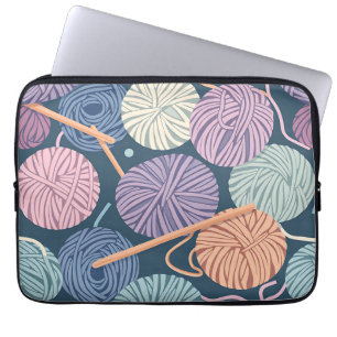 Gezellige garenballen en breinaalden Naadloos Laptop Sleeve