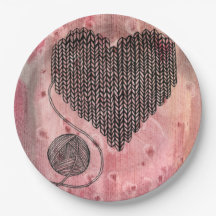 Gezellige Gebreide Garne Hart Pastel Roze Aquarel