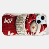 Gezellige Gebreide Sneeuwman Kerstmutsen Sock Case-Mate iPhone Case (Achterkant (horizontaal))