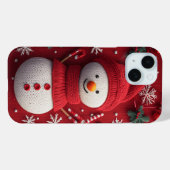 Gezellige Gebreide Sneeuwman Rood Wit Festive Kers Case-Mate iPhone Case (Achterkant (horizontaal))