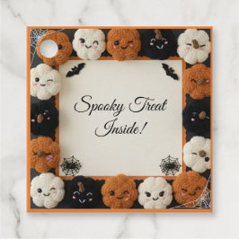 Gezellige gehaakte pompoen Halloween cadeau Labels