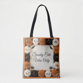 Gezellige gehaakte pompoen patch Halloween Canvas  Tote Bag
