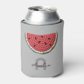 Gezellige gehaakte watermeloen fruit esthetische m blikjeskoeler (Blikje Voorkant)