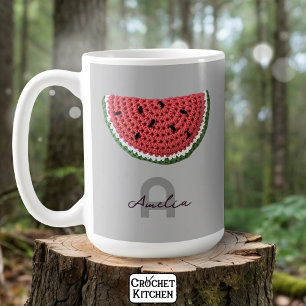 Gezellige gehaakte watermeloen fruit esthetische m koffiemok