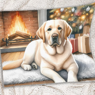Gezellige gele labrador retriever hond kerst fleece deken