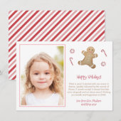 Gezellige Gemberkoekmannetje Klein Meisje Klasloka Feestdagenkaart (Voorkant / Achterkant)