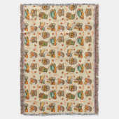 Gezellige gepersonaliseerde naam Halloween Autumn Deken (Voorkant Verticaal)