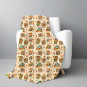 Gezellige gepersonaliseerde naam Halloween Autumn Fleece Deken