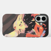 Gezellige geschilderde kat en persoon illustratie Case-Mate iPhone case (Achterkant (horizontaal))
