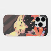 Gezellige geschilderde kat en persoon illustratie iPhone hoesje (Achterkant horizontaal)