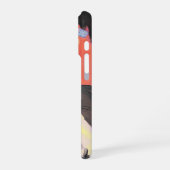 Gezellige geschilderde kat en persoon illustratie iPhone hoesje (Linkerkant)