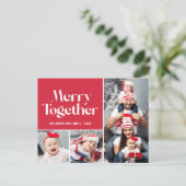 gezellige gezamenlijke familiefoto collage vakanti briefkaart (Staand voorkant)