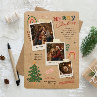 Gezellige Gezins Scrapbook Kerst Foto Feestdagenkaart