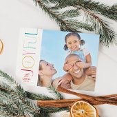 GEZELLIGE GEZINSFOTO moderne elegante icoon kleurr Feestdagenkaart