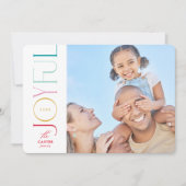 GEZELLIGE GEZINSFOTO moderne elegante icoon kleurr Feestdagenkaart (Voorkant)