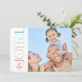 GEZELLIGE GEZINSFOTO moderne elegante icoon kleurr Feestdagenkaart (Staand voorkant)