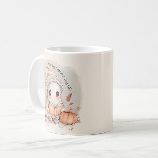 Gezellige Ghost Reading met Pumpkin Spice & Herfst Koffiemok (Voorkant links)