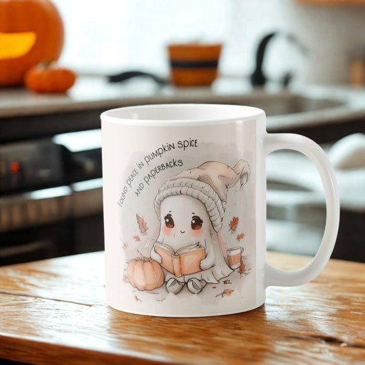 Gezellige Ghost Reading met Pumpkin Spice & Herfst Koffiemok