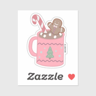 Gezellige Gingerbread Bath Mok Sticker