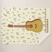 Gezellige gitarist Music Note Design Sherpa Deken (Voorkant (horizontaal))