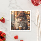 Gezellige Gnome Genieten van een kopje hete cacao Servet (Insitu)
