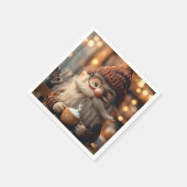 Gezellige Gnome Genieten van een kopje hete cacao Servet (Hoek)