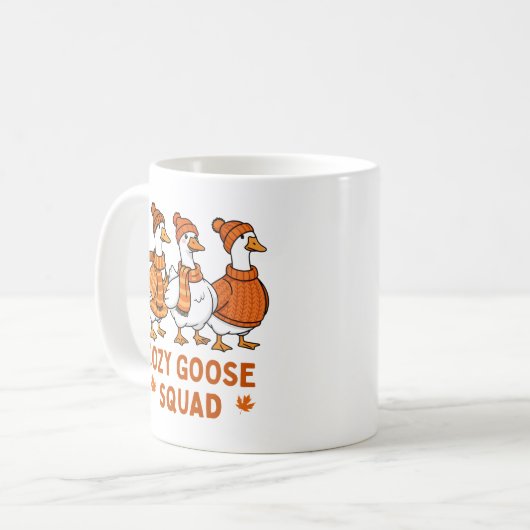 Gezellige Goose Squad Herfst Esthetische Mok (Voorkant links)