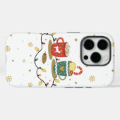 Gezellige Gouden Kerst Koffie Cacao Case-Mate iPhone Case (Achterkant (horizontaal))