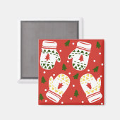 Gezellige gouden winterhandschoenen magneet (Voorkant / Achterkant)