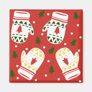 Gezellige gouden winterhandschoenen magneet