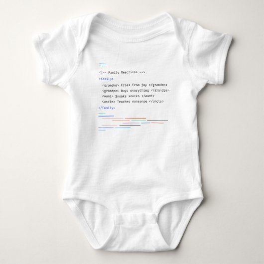 Gezellige Grappige Pasgeboren Baby Code Spreuk Romper (Voorkant)