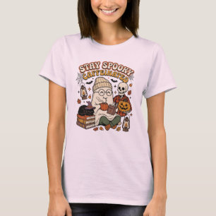 Gezellige griezelige koffie seizoen sfeer t-shirt