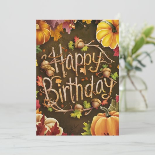 Gezellige grillige Wens Herfst Herfst Gelukkige Ve Kaart (Staand voorkant)