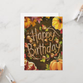 Gezellige grillige Wens Herfst Herfst Gelukkige Ve Kaart (Voorkant / Achterkant in situ)