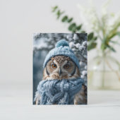 Gezellige grillige Winter Wonderland Uil Briefkaart (Staand voorkant)