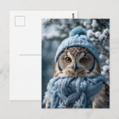 Gezellige grillige Winter Wonderland Uil Briefkaart (Voorkant / Achterkant)