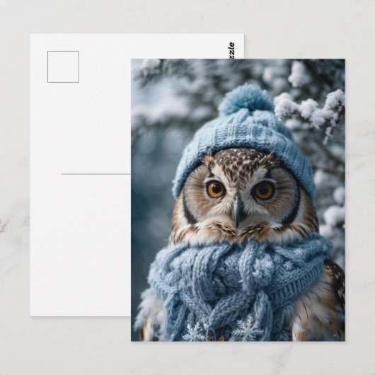 Gezellige grillige Winter Wonderland Uil Briefkaart (Voorkant / Achterkant)