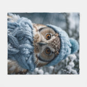 Gezellige grillige Winter Wonderland Uil Fleece Deken (Voorkant (Horizontaal))