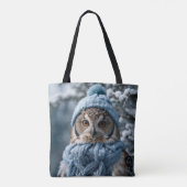Gezellige grillige Winter Wonderland Uil Tote Bag (Achterkant)