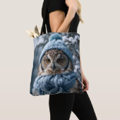 Gezellige grillige Winter Wonderland Uil Tote Bag (Dichtbij)